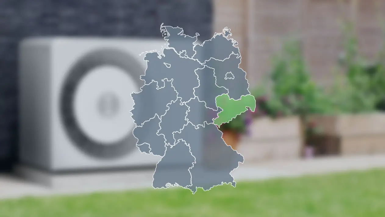 Bundesland Sachsen auf einer Deutschlandkarte markiert