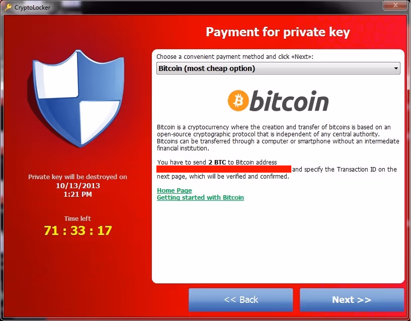 L'image représente une arnaque sur internet qui bloque le disque dur contre une rançon.