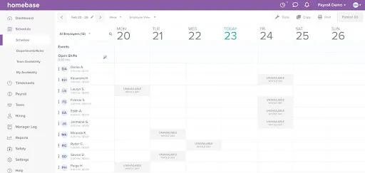 Screenshot of the best all-in-one solution: Homebase