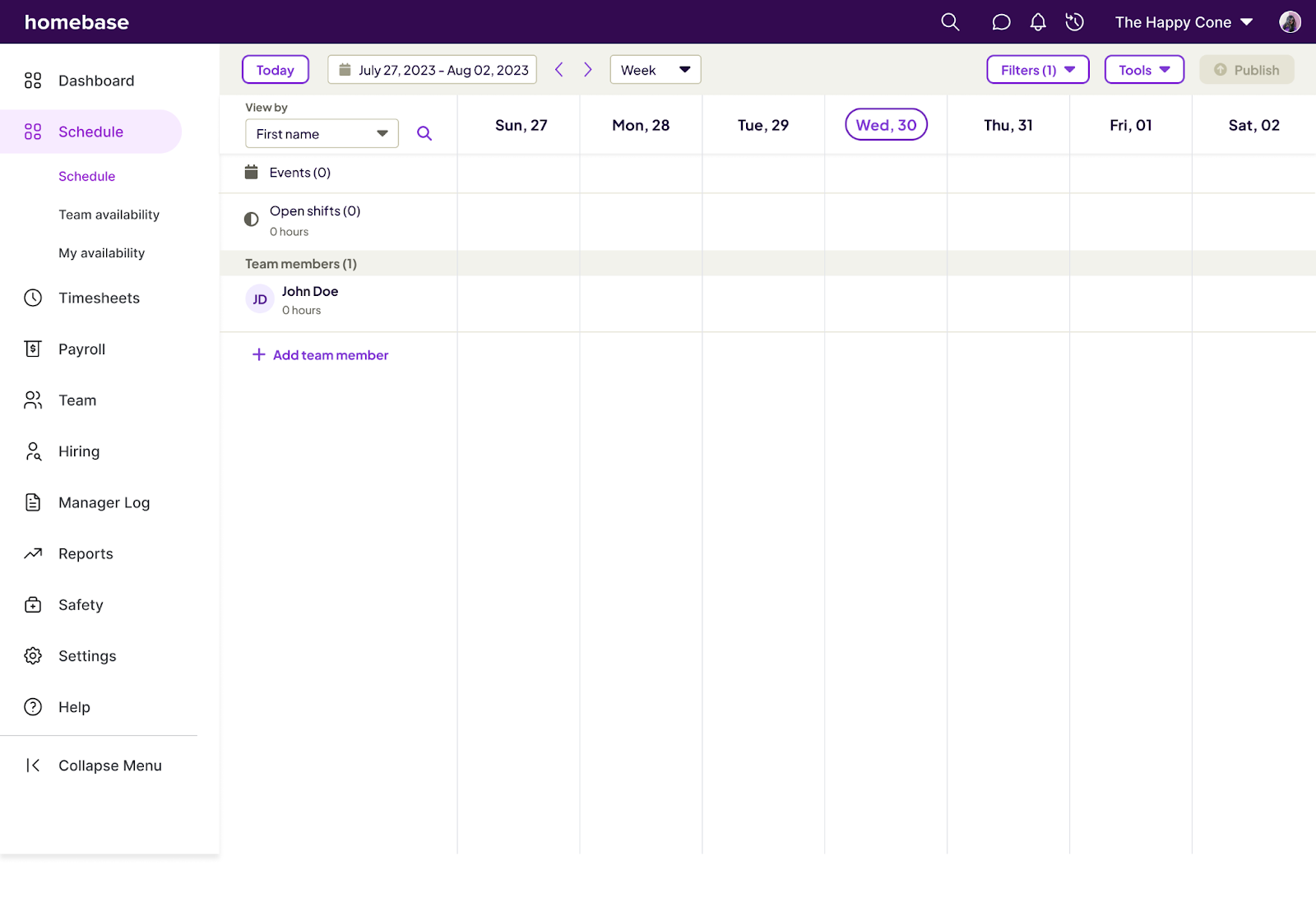 Homebase shift schedule maker