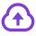 A purple cloud icon with an upward arrow in the center, indicating uploading and retrieving time tracking information online.