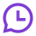 Chat icon with clock hands.