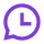 Chat icon with clock hands.