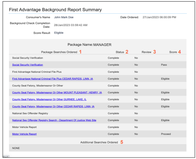 First Advantage small business background check dashboard showing order status and compliance tools