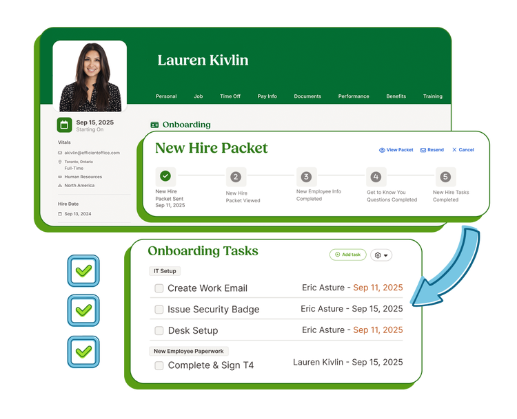 BambooHR onboarding dashboard showing new hire checklist for small business HR