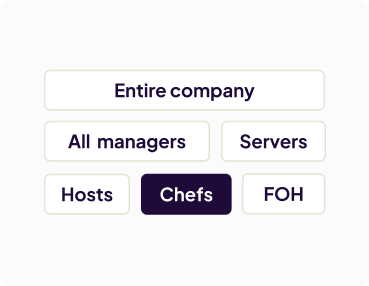 Homebase app messenger groups based on restaurant departments