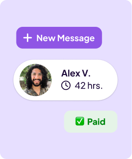 Various homebase app options from messages, hours tracked for an employee, and payroll