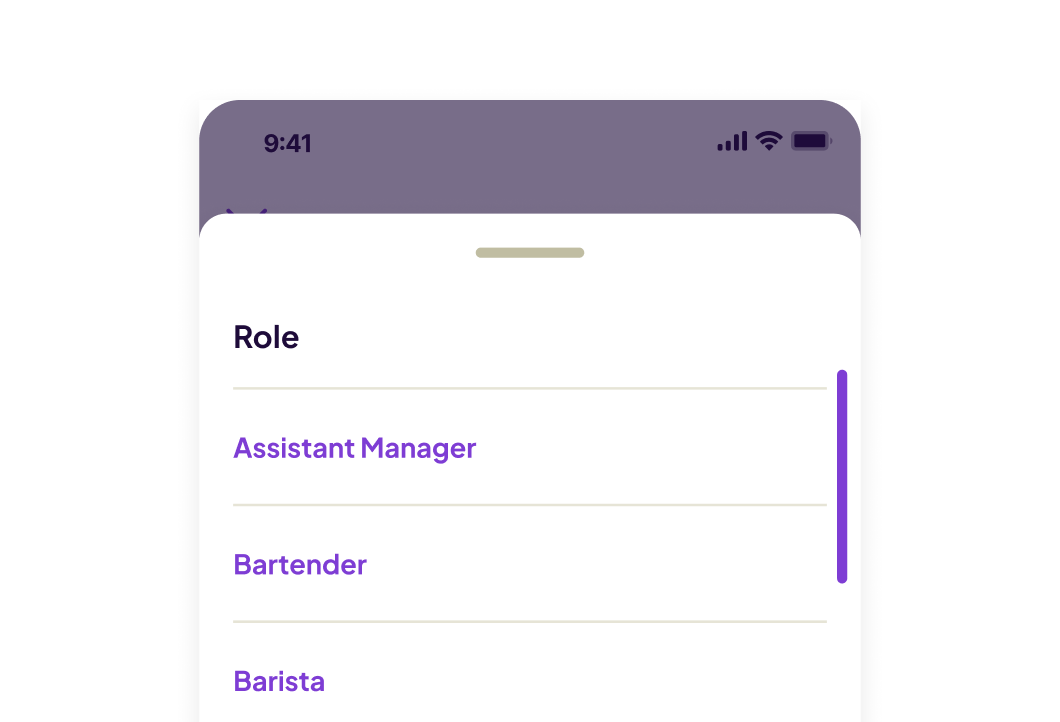 Homebase task manager interface with options to assign tasks based on roles.