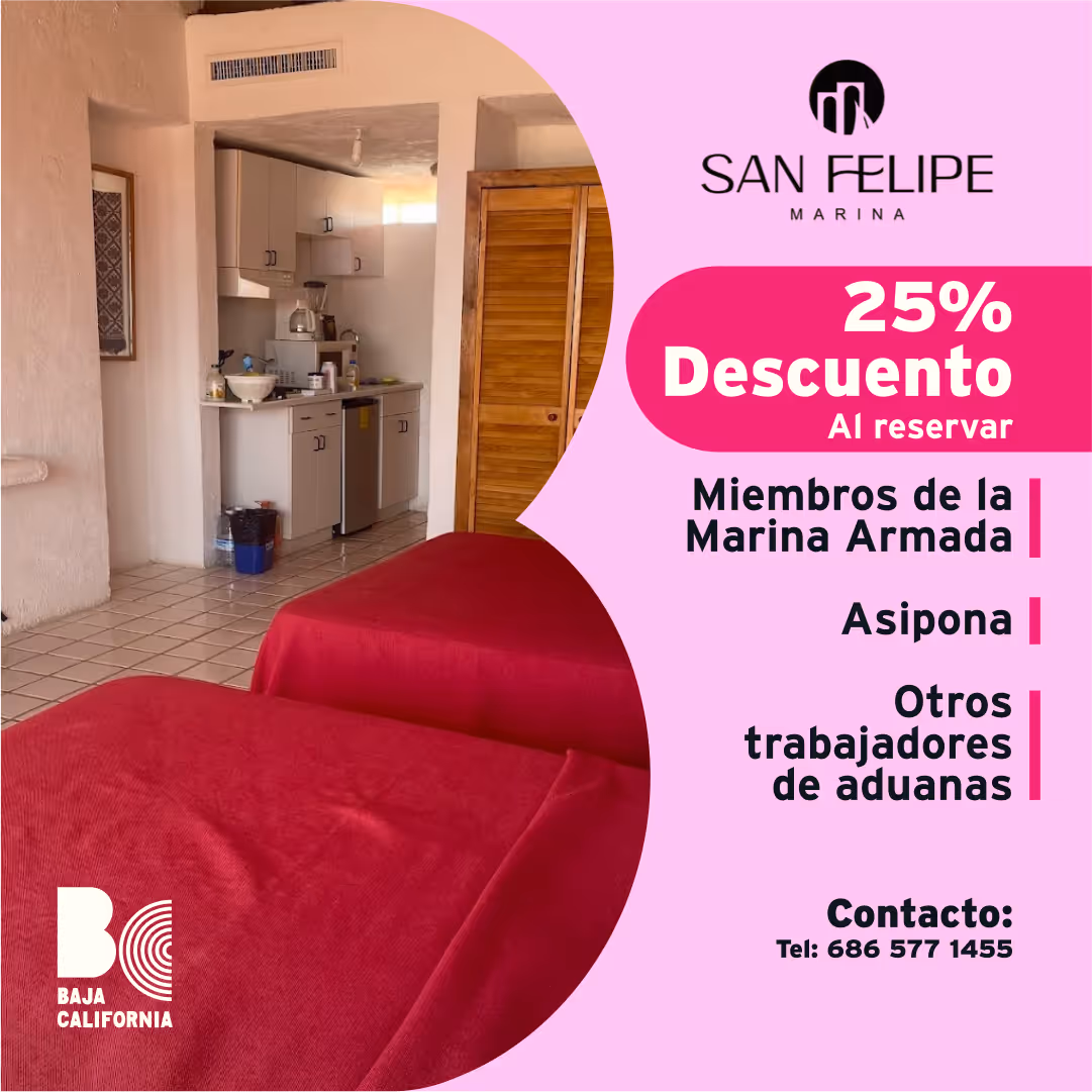 25% de descuento al reservar para miembros de la Marina armada, Asipona y los trabajadores de Aduanas