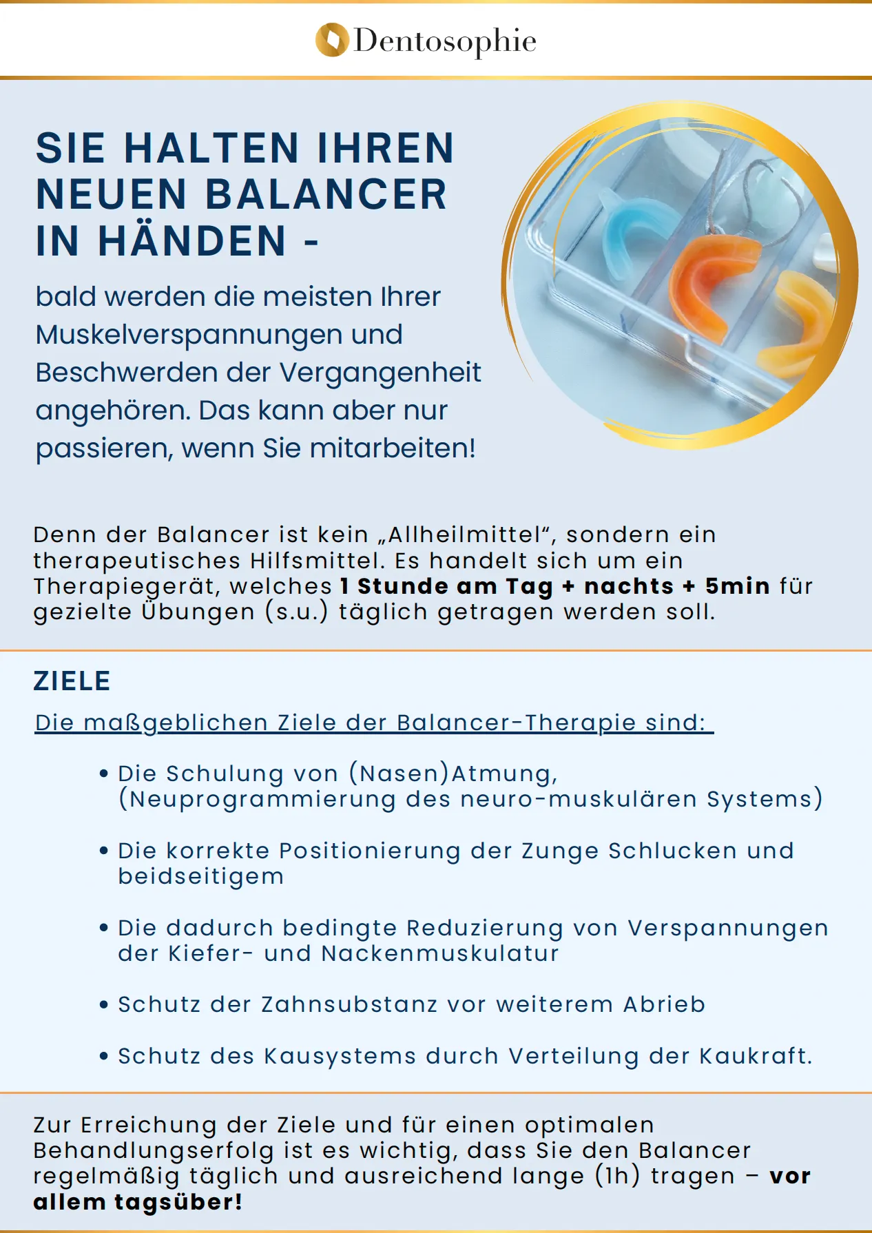 Erste Seite des Merkblatts für Erwachsene