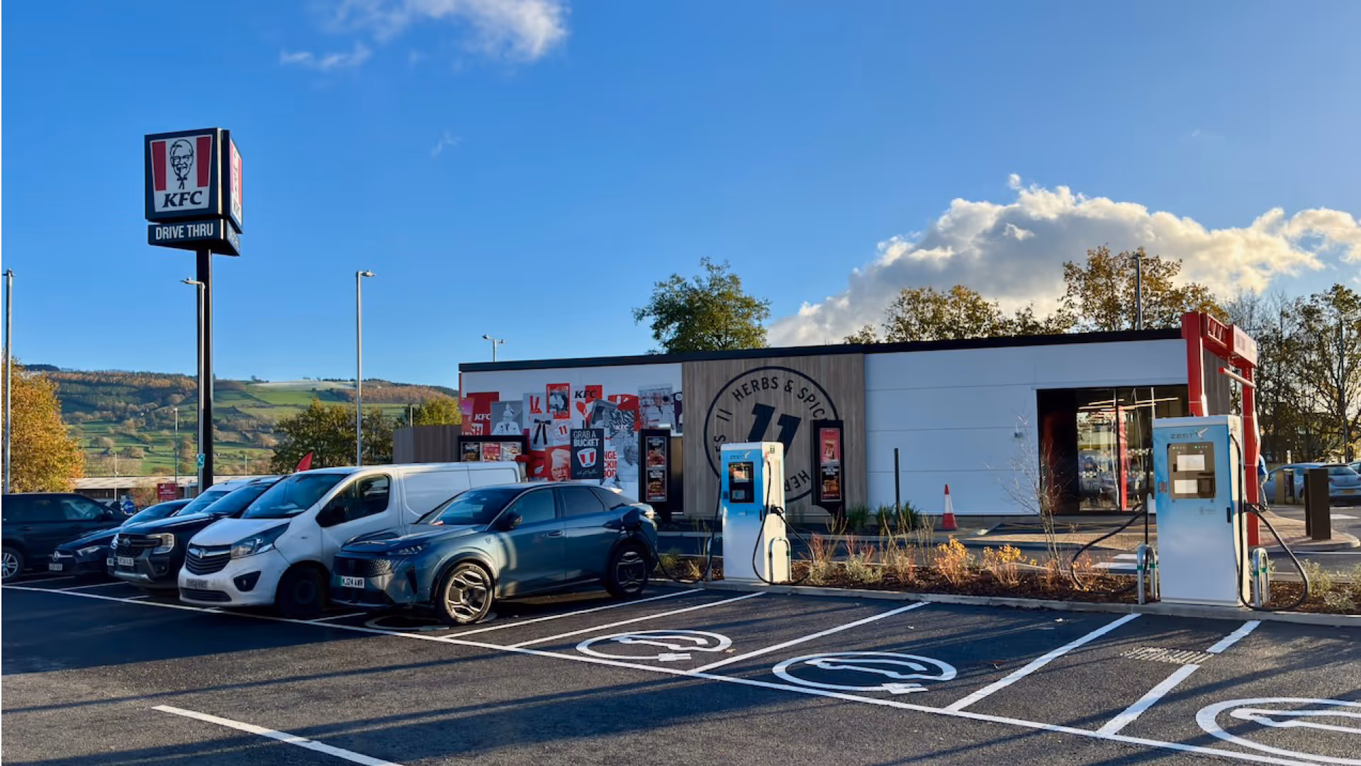 Zest chargers outside KFC drive thru