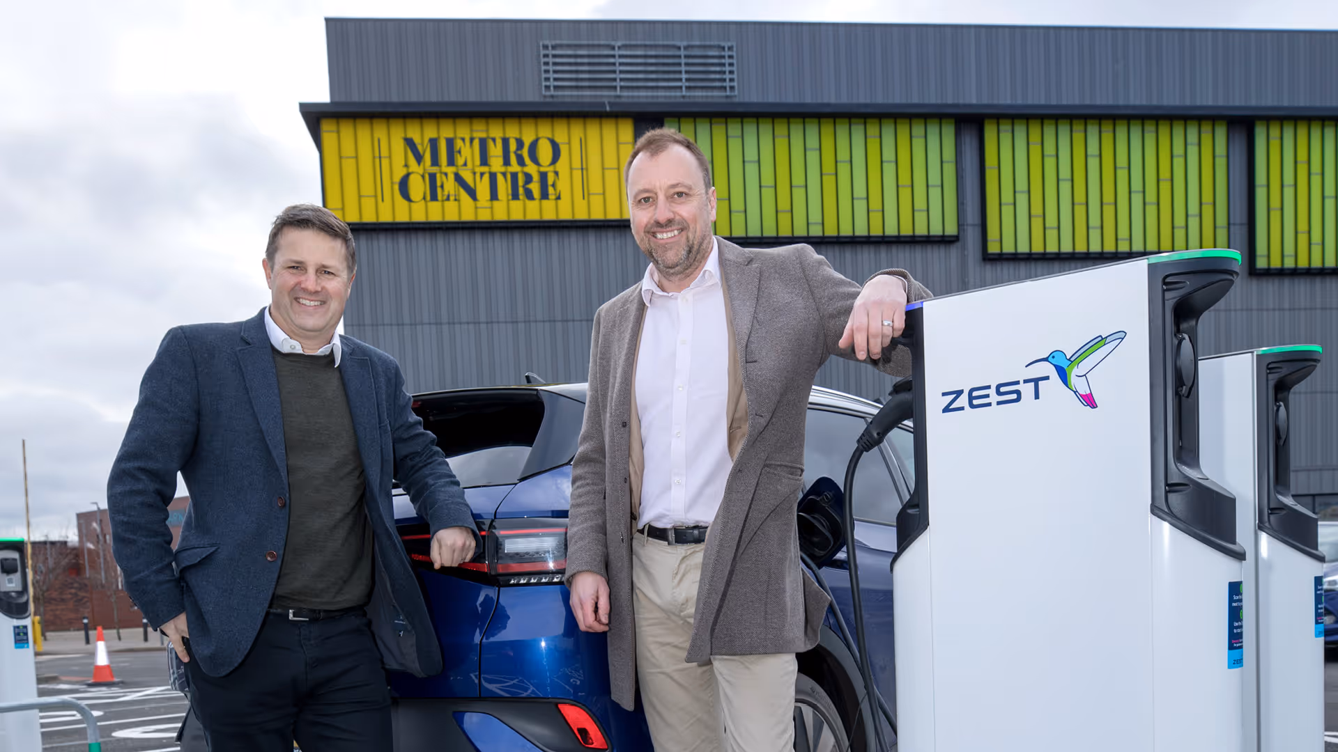 Zest CEO Robin Heap with key stakeholder outside Metro Centre