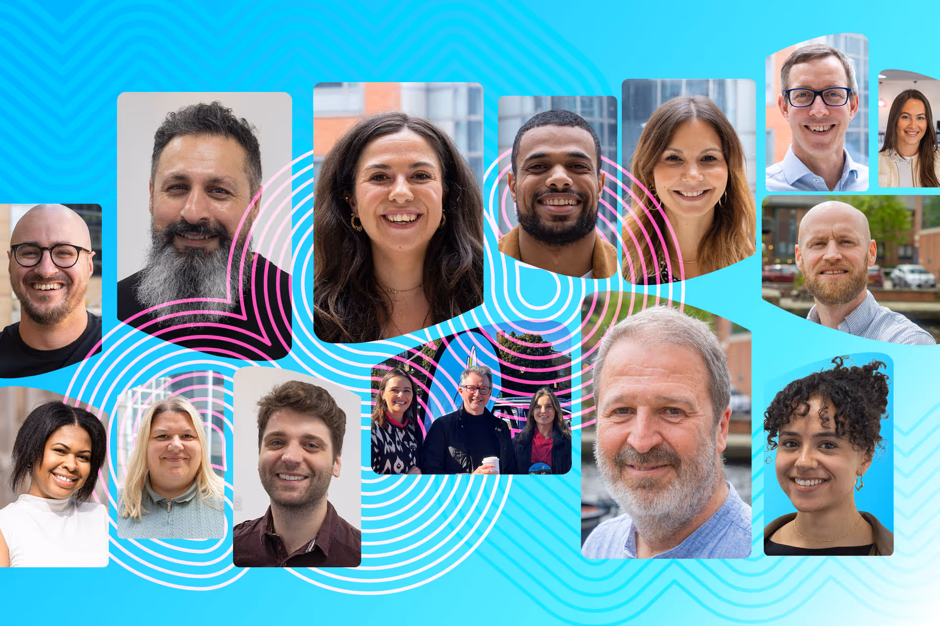 Collage of photos of Zest employees