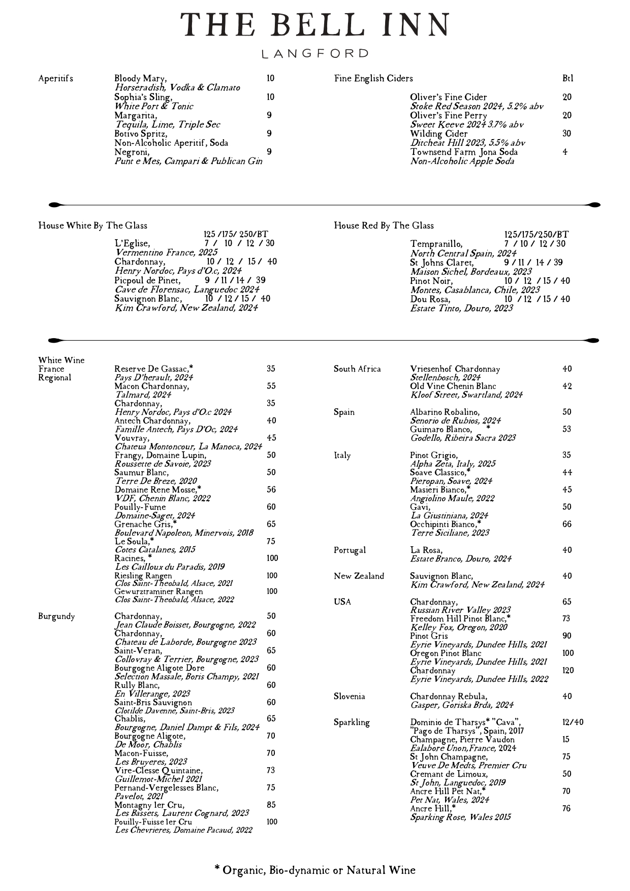 Wine List