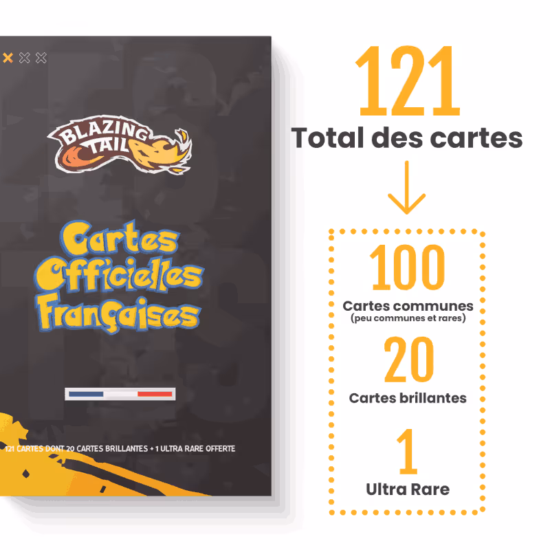 Blazing tail number of cards infographics