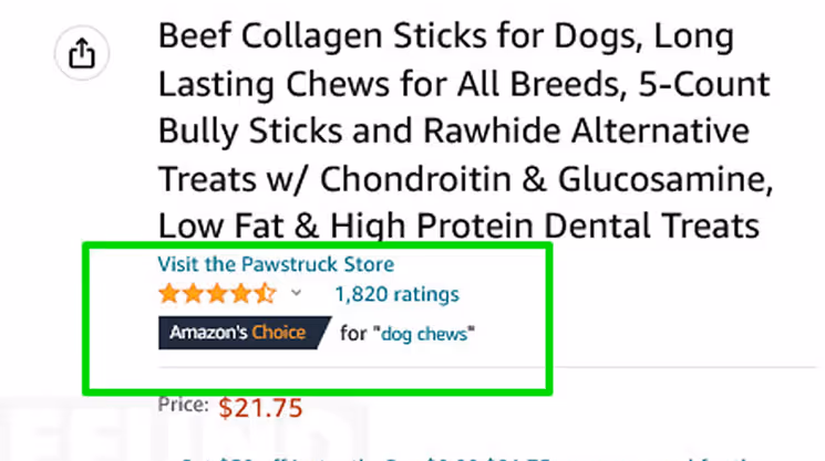 amazon choice badge on product page