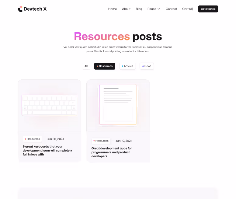 Devtech X - Blog Category Page - The Ultimate Tech Development Agency Webflow Template