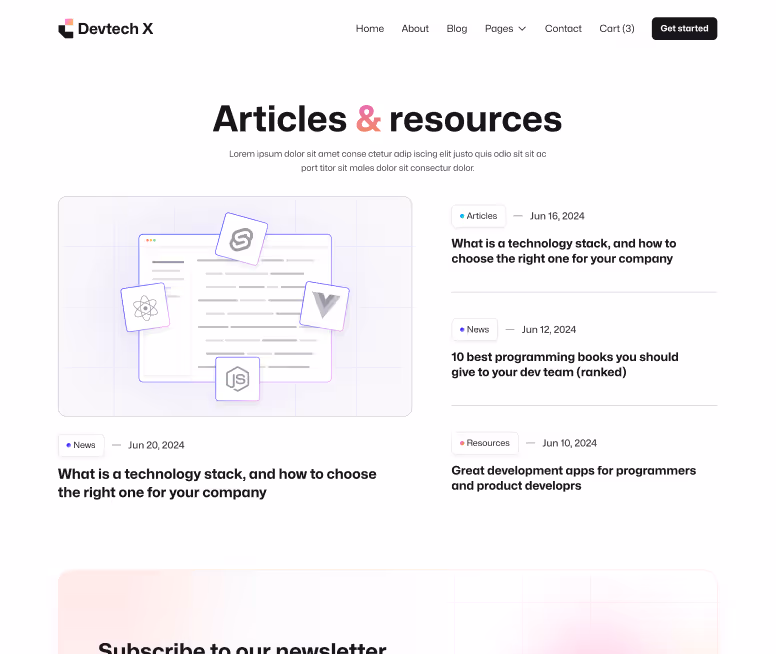 Devtech X - Blog V3 Page - The Ultimate Tech Development Agency Webflow Template