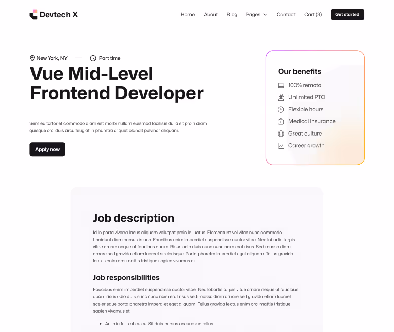 Devtech X - Career Single Page - The Ultimate Tech Development Agency Webflow Template