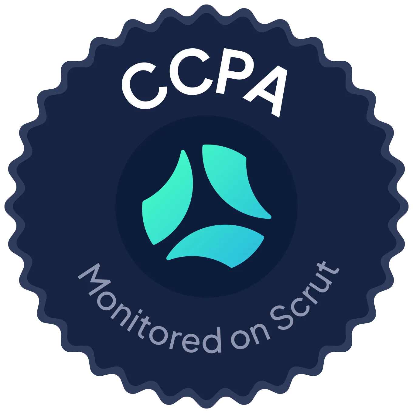 CCPA compliance badge, monitored on Scrut