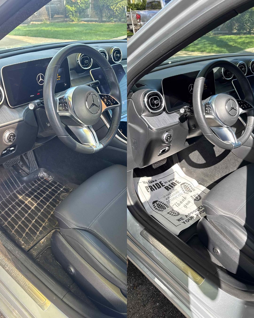 Interior before and after