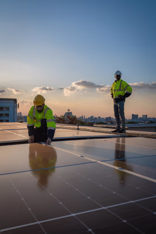 Engineers working on site.