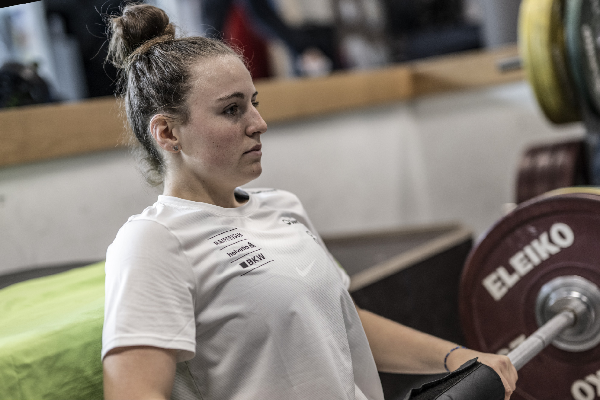 Noémie Wiedmer beim Krafttraining.
