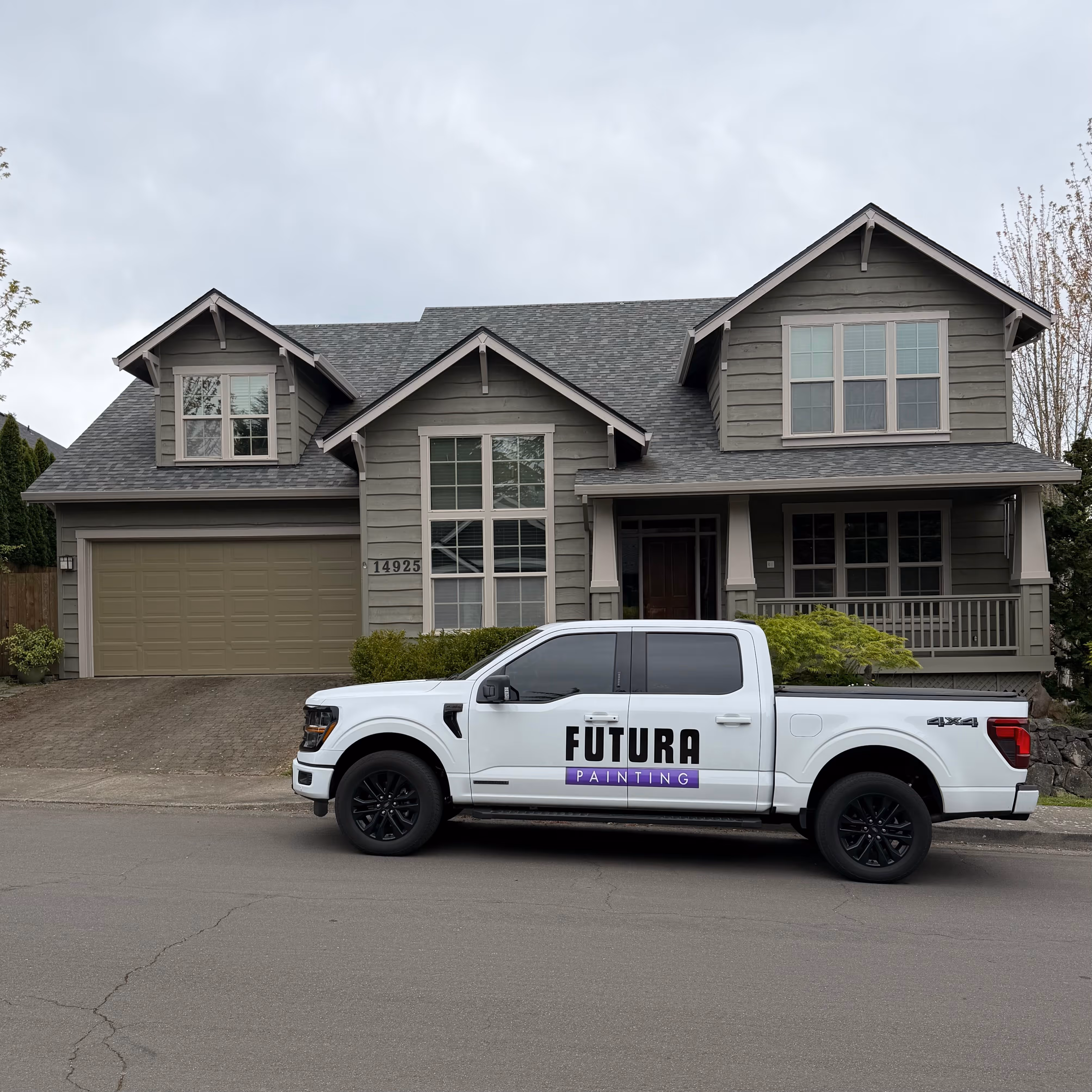 Cedar-sided house repaint 
