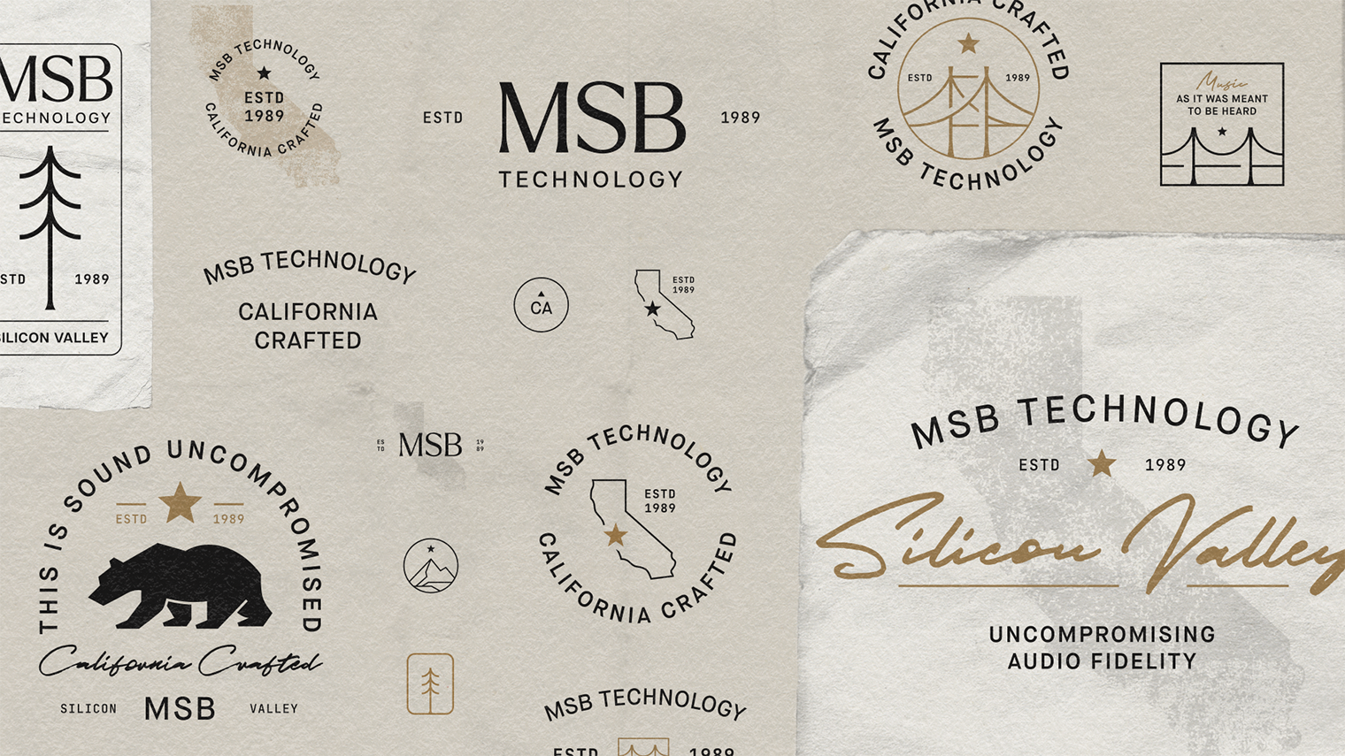 MSB Technology brand marks and California-crafted audio identity system.