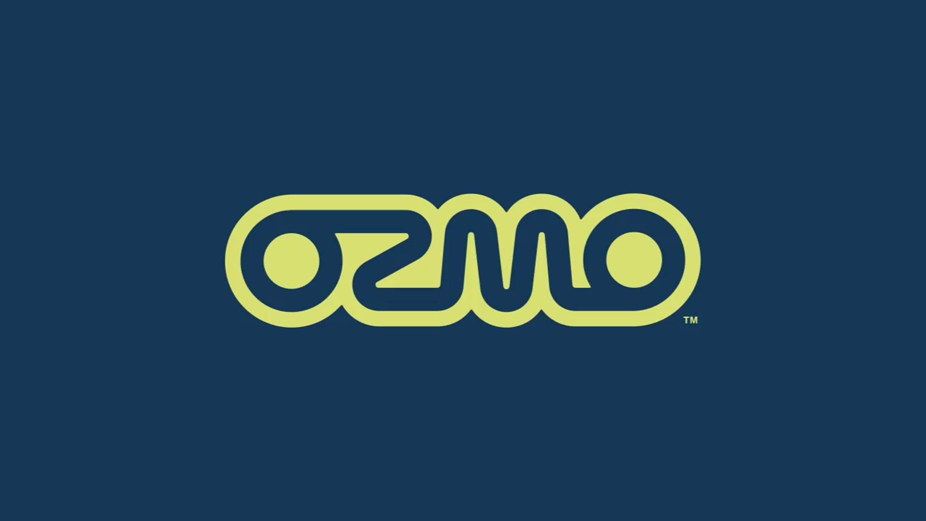 Ozmo brand book animation poster showcasing logo construction, typography, and visual identity elements.