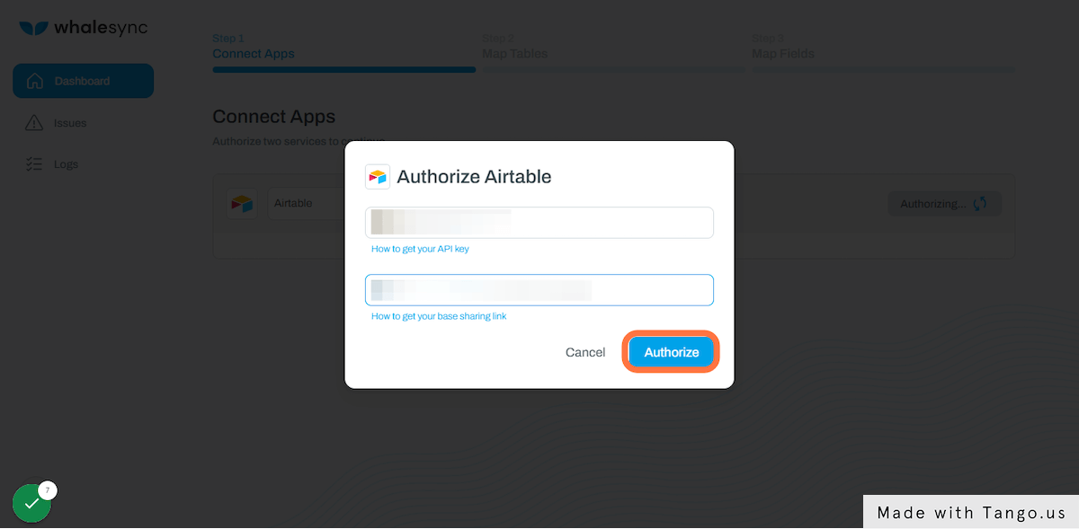 Click on Authorize