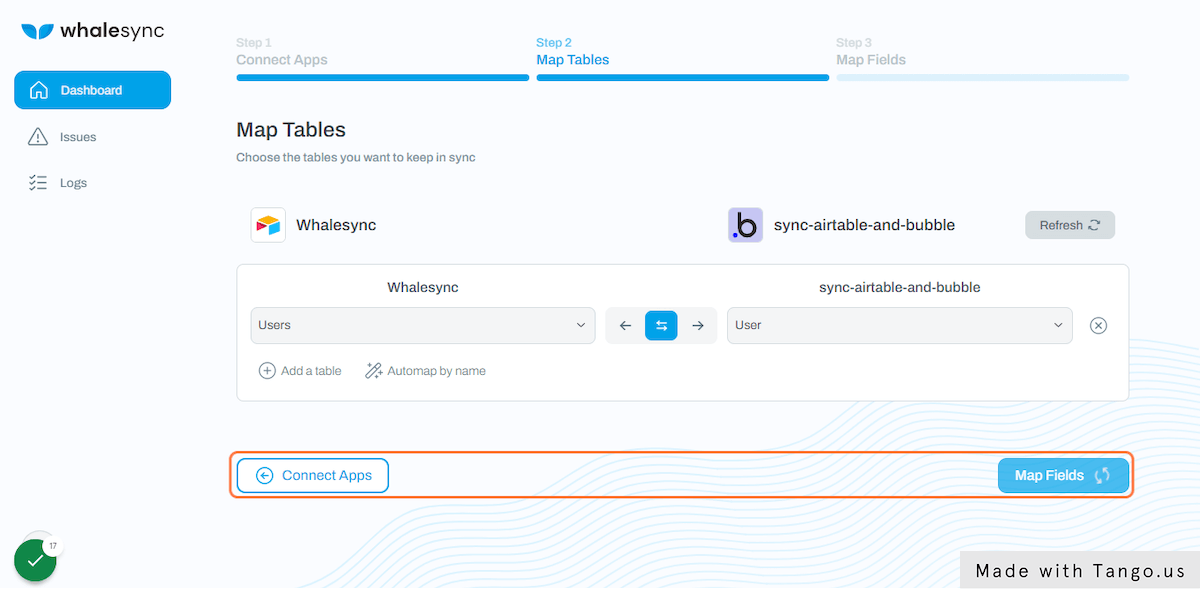 Click on Map Fields