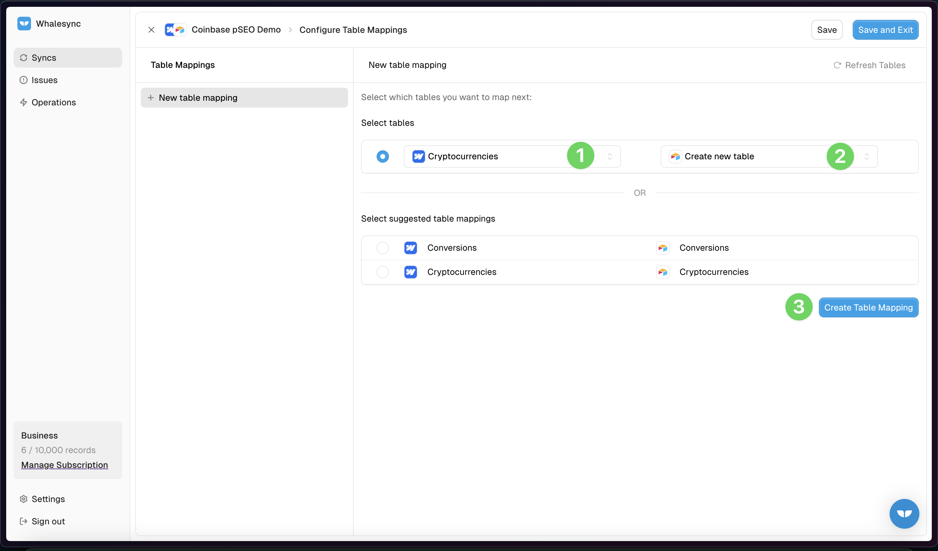 Creating a new Airtable table from the Cryptocurrencies collection in Webflow automatically