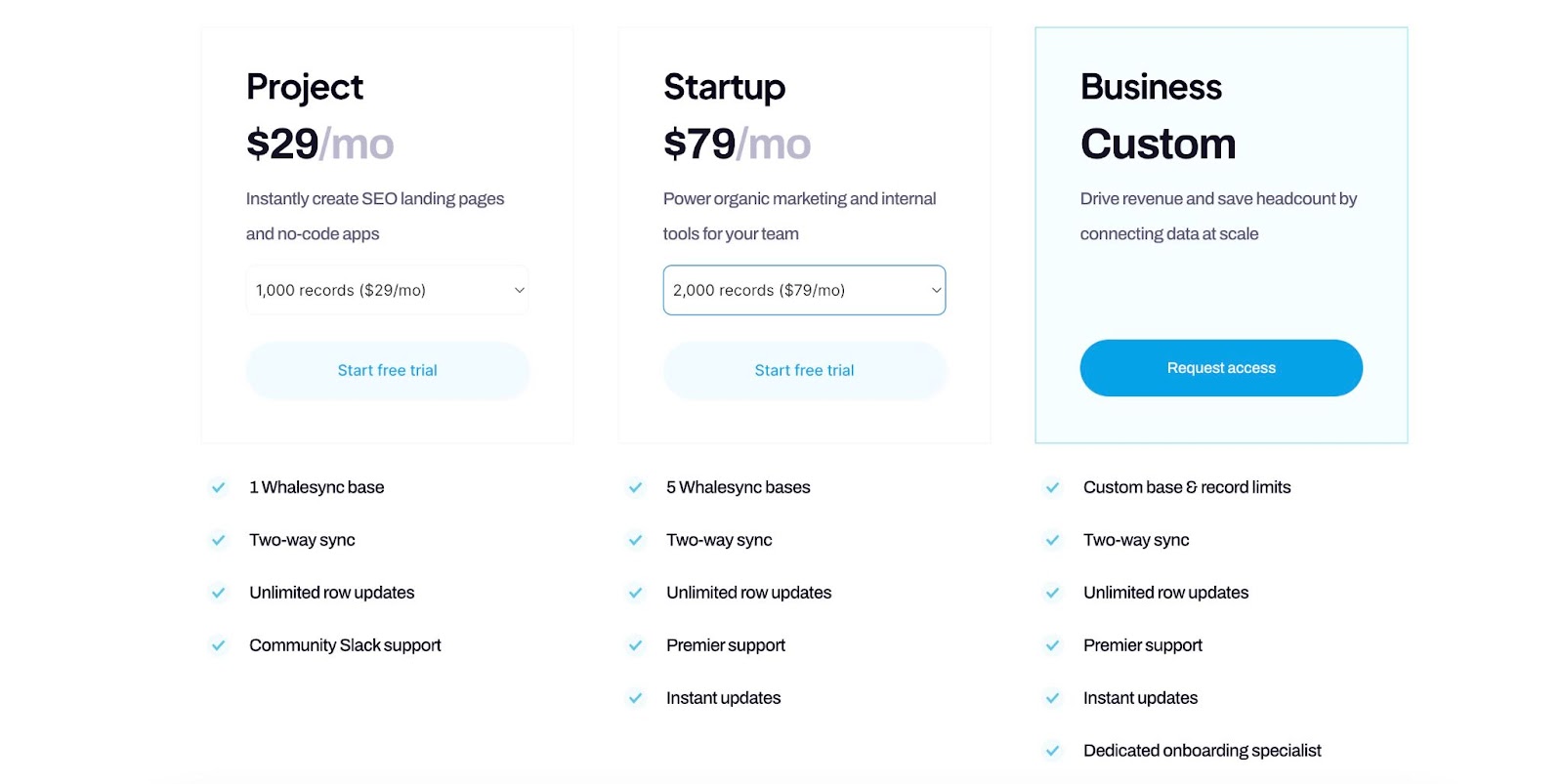 https://www.whalesync.com/pricing