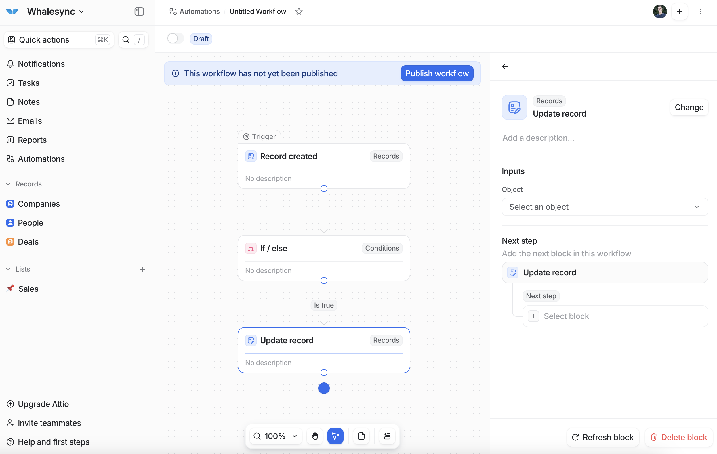 Example Attio automation