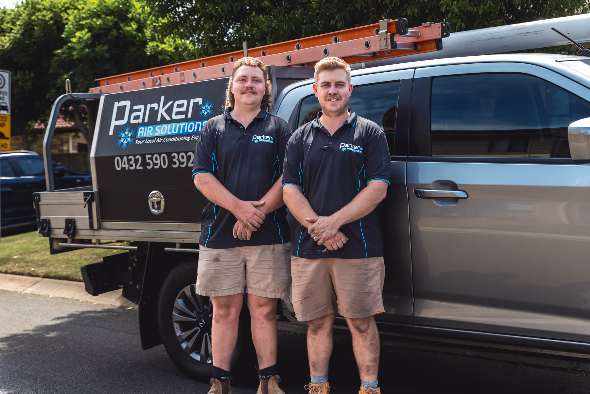 Parker Air Solutions technician installing split system