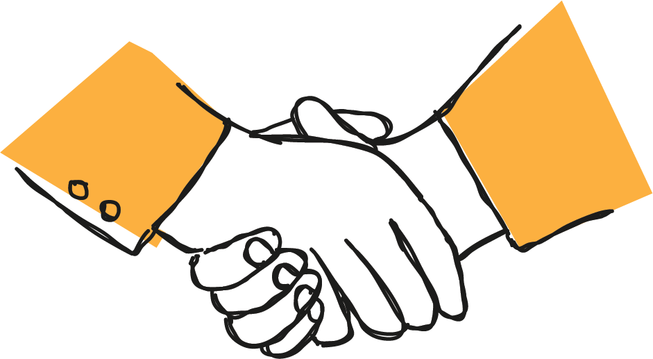 Two hands shaking in agreement/ partnership