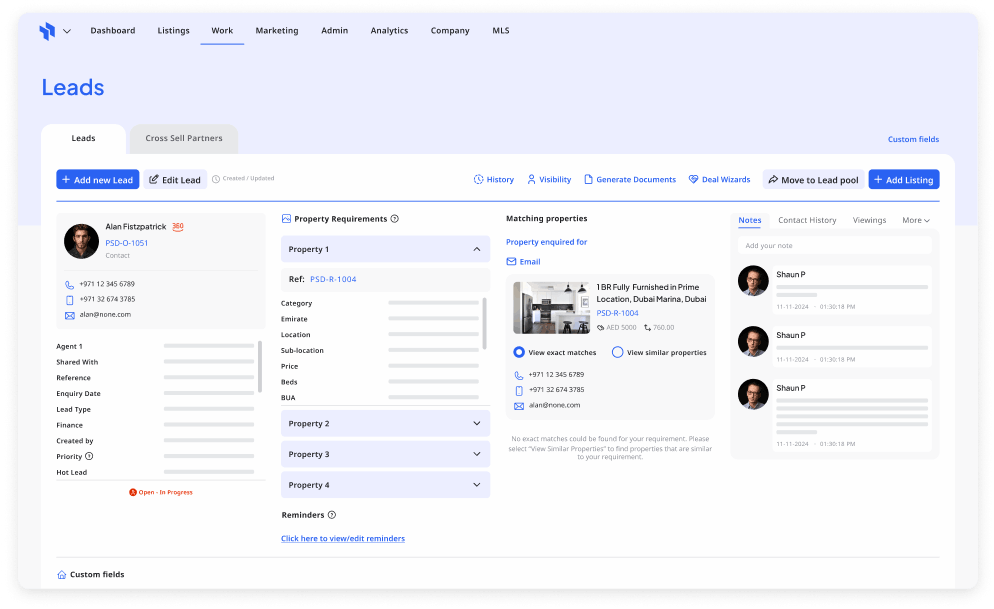 PropSpace Lead management