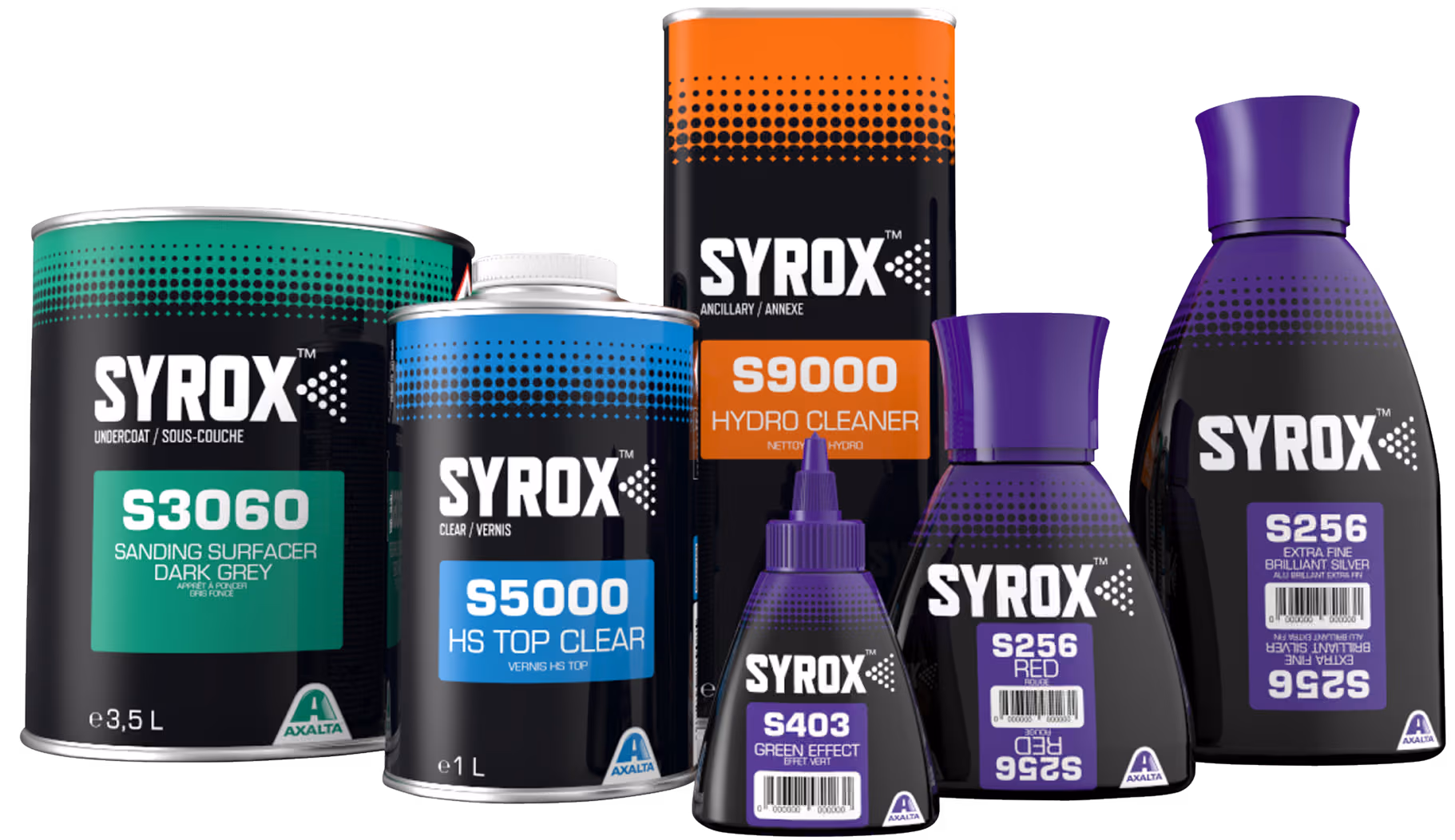 Range of Axalta products managed by the packaging manager.