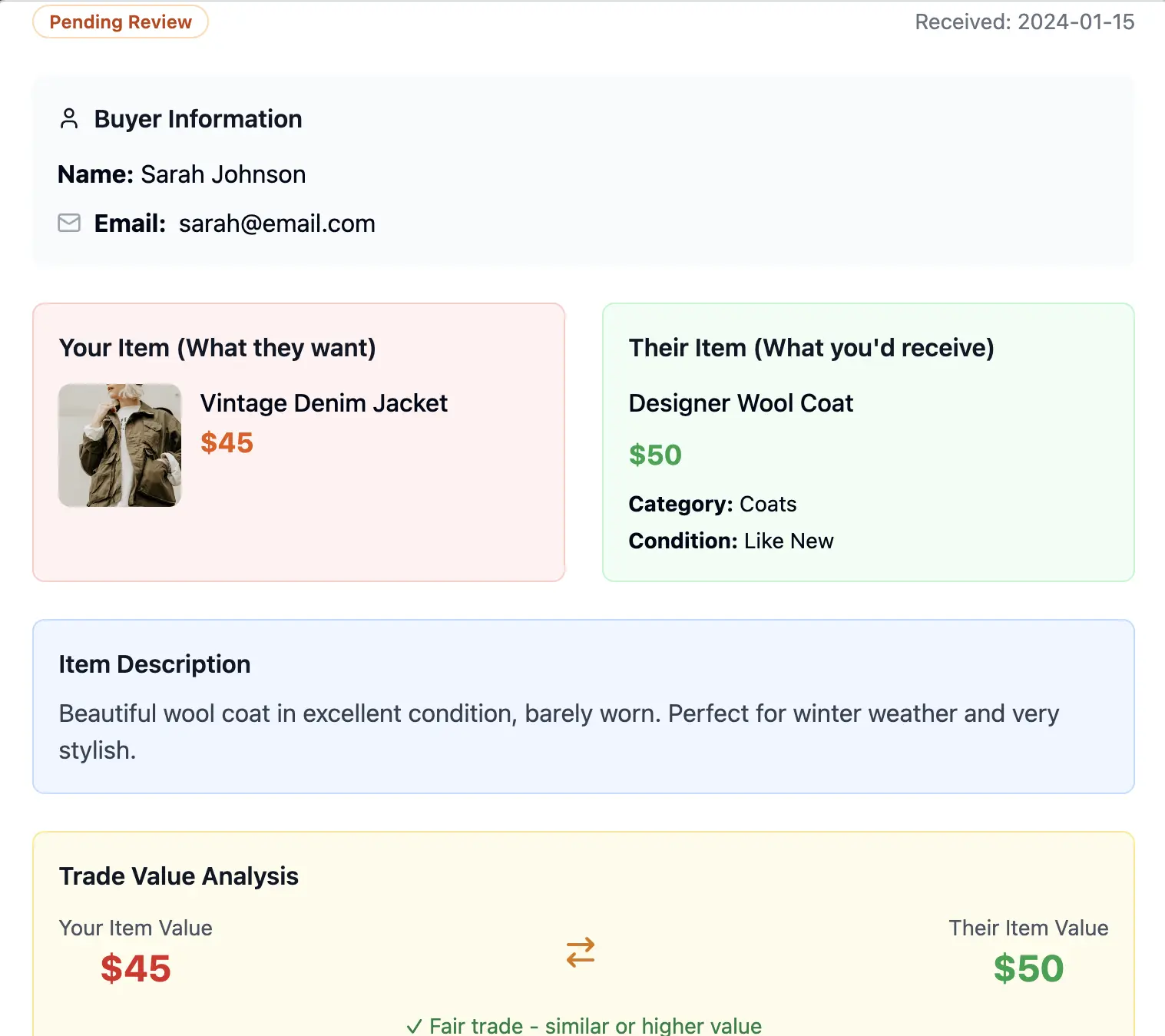 order creation & fulfilment in a barter marketplace demo store