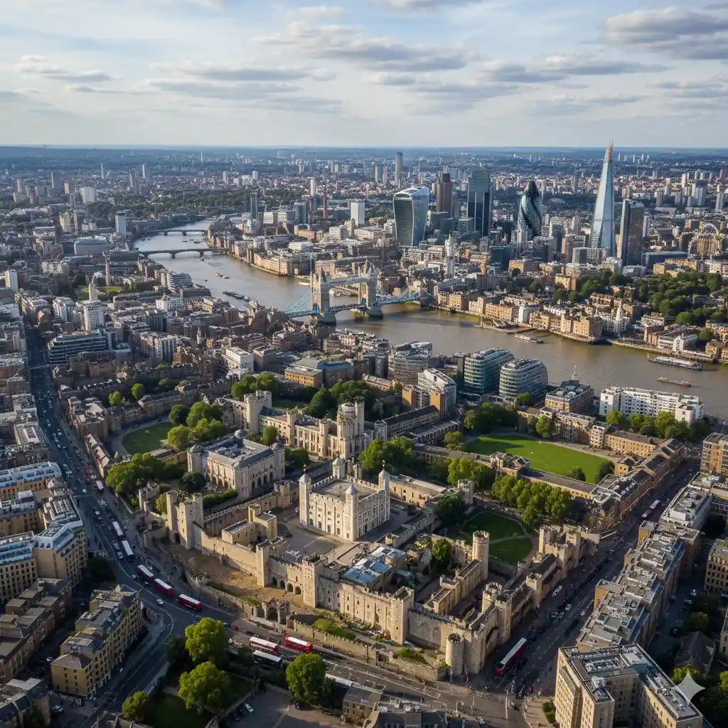 London view with the tower bridge