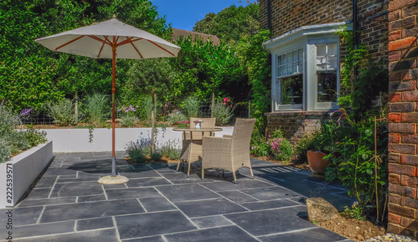 Stone block patio