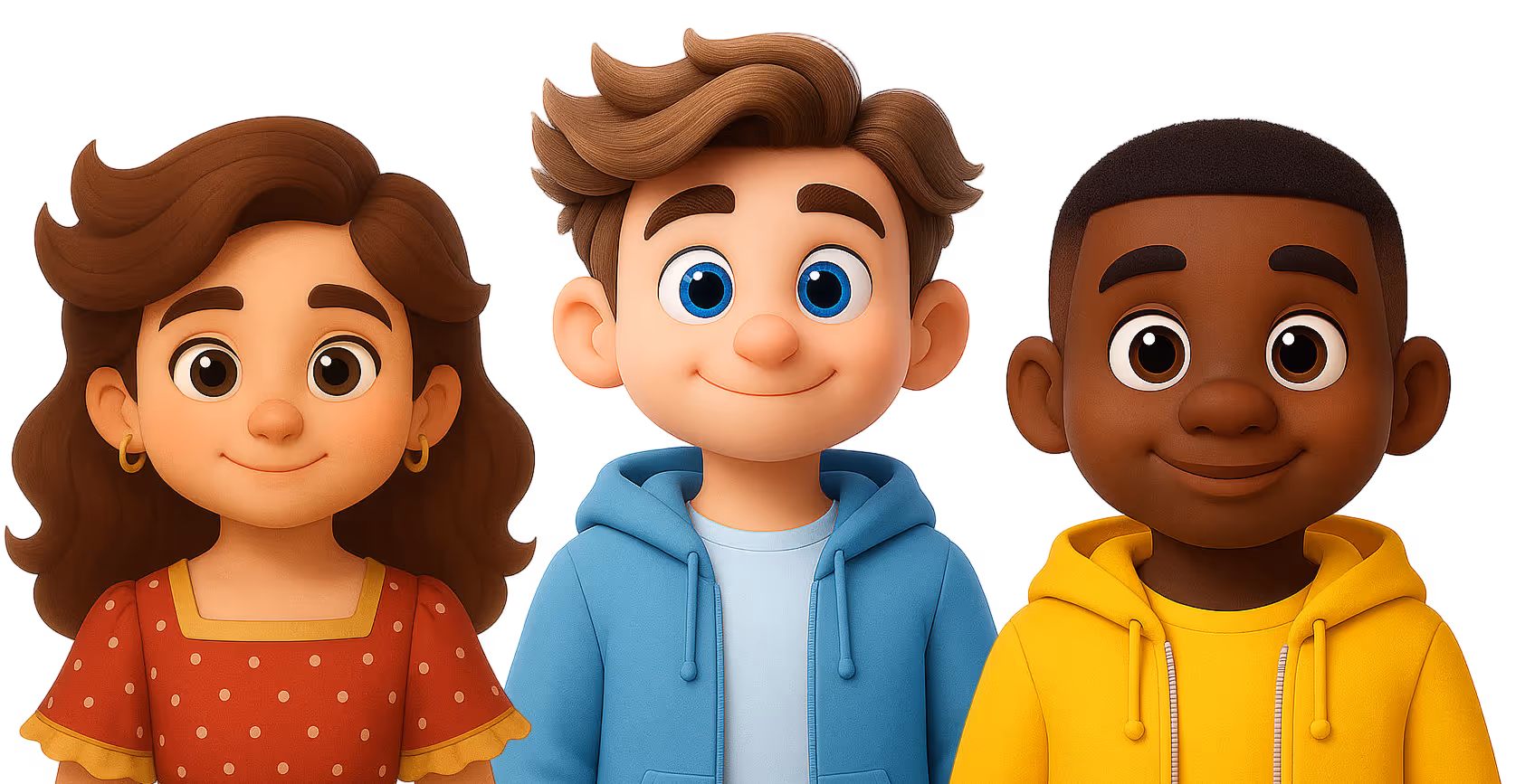 3d models of 3 students