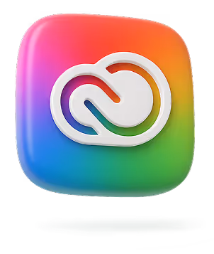 3d logo of adobe symbol