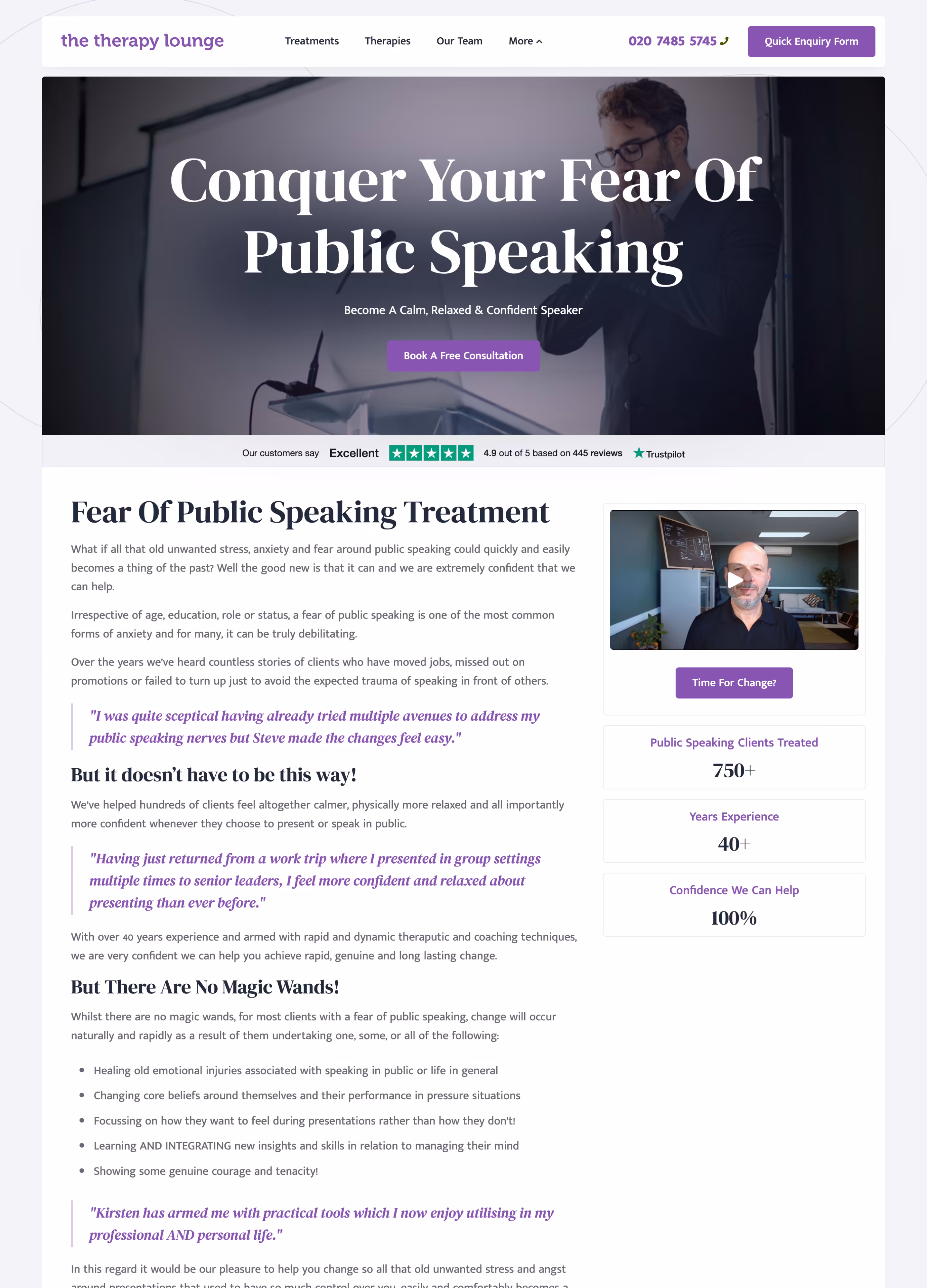 The Therapy Lounge blog page