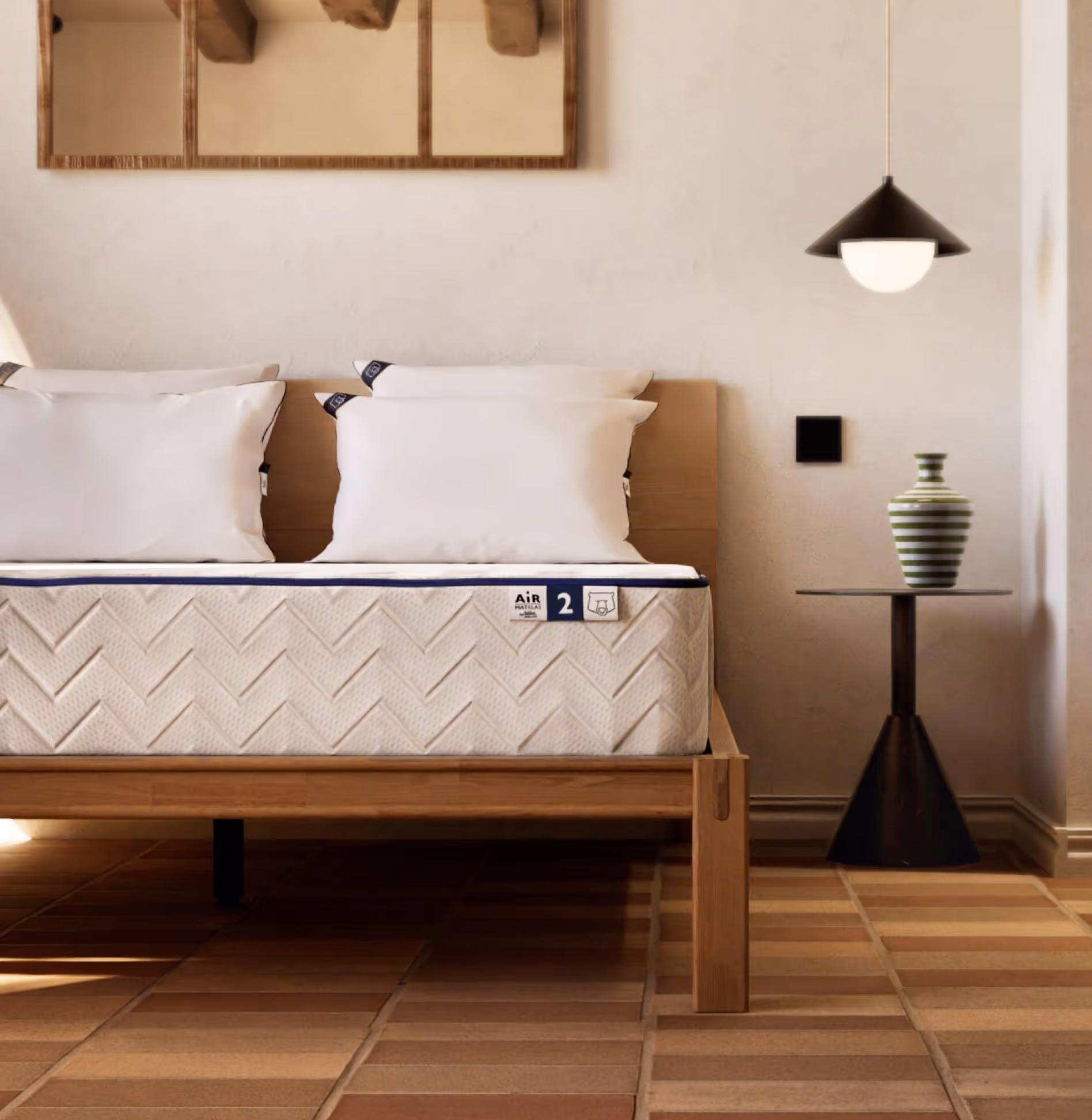 Literie professionnelle Air 2 - sommier, tête de lit, matelas, oreillers