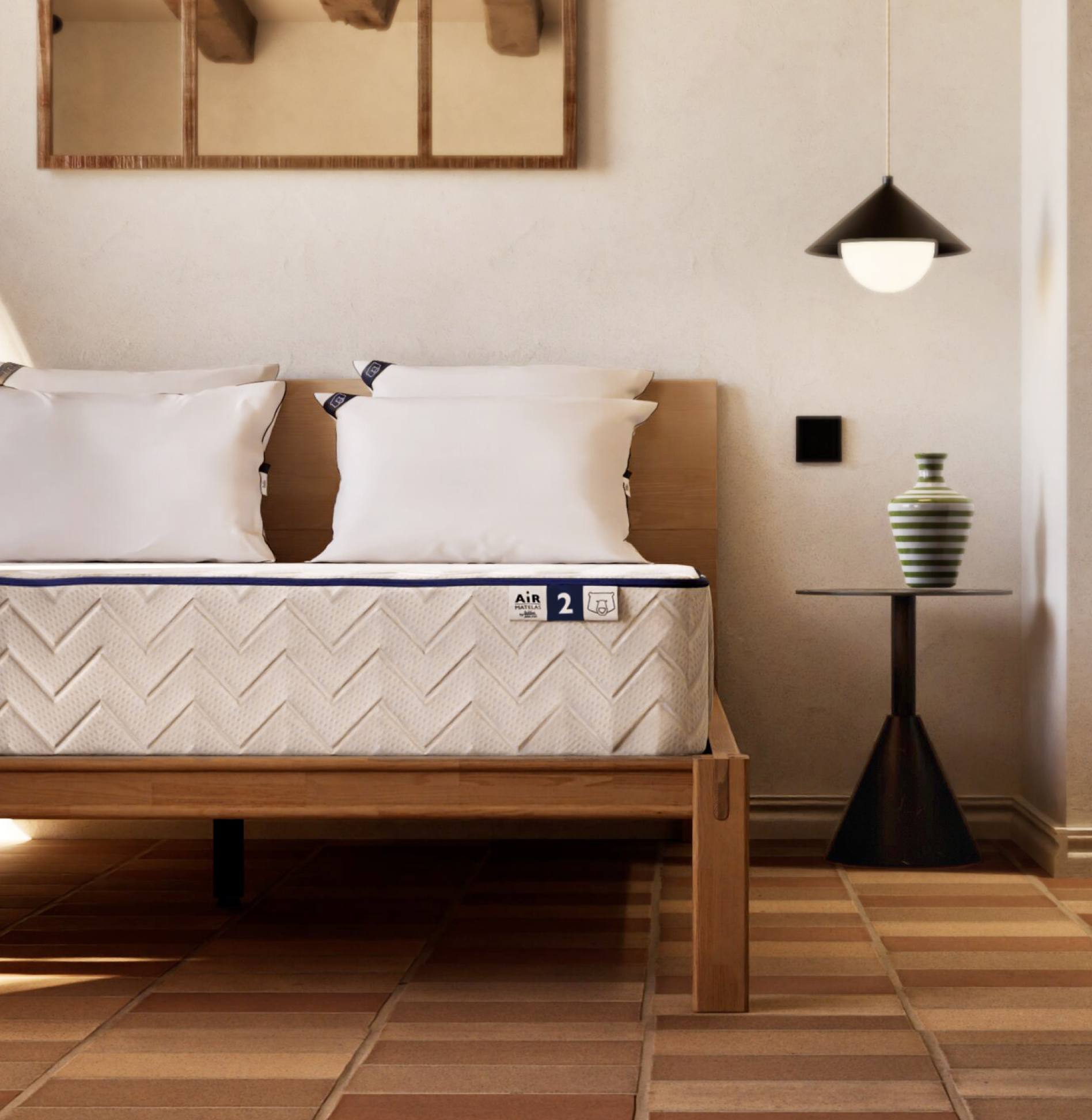 Literie professionnelle Air 2 - sommier, tête de lit, matelas, oreillers