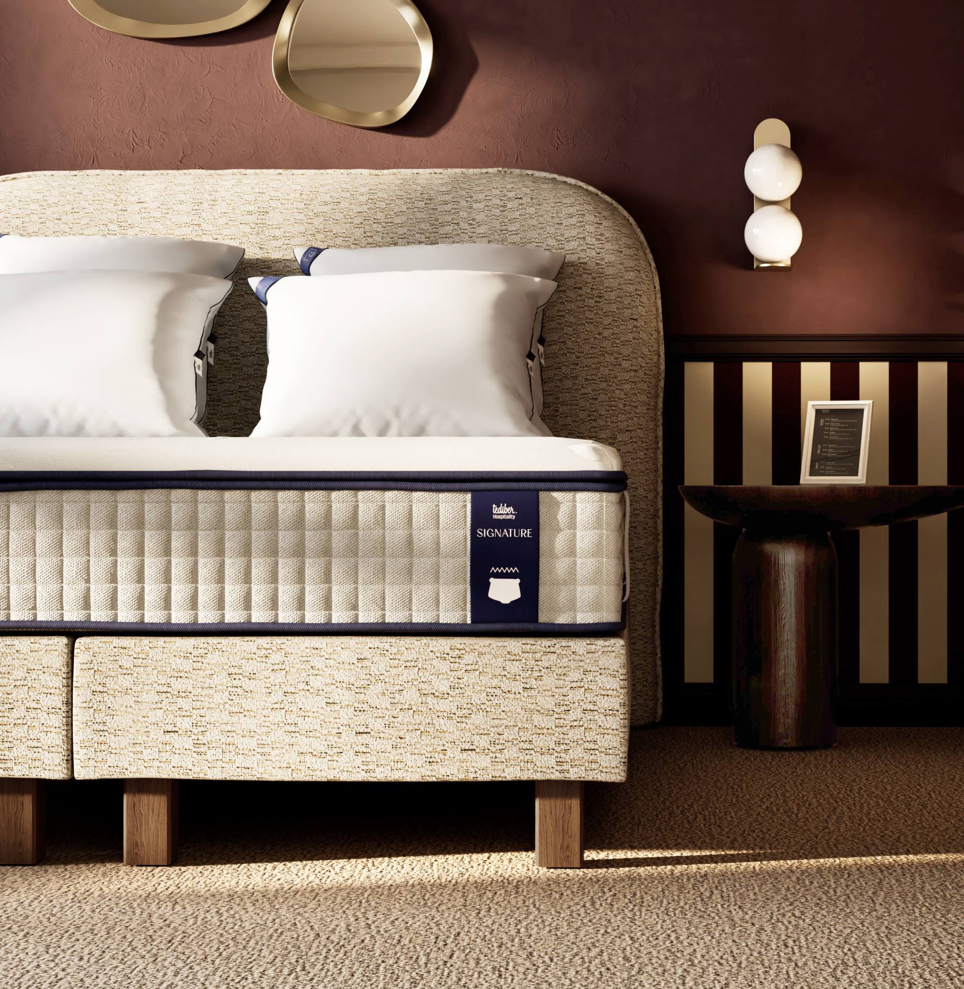 Literie professionnelle Signature - sommier, tête de lit, matelas, oreillers