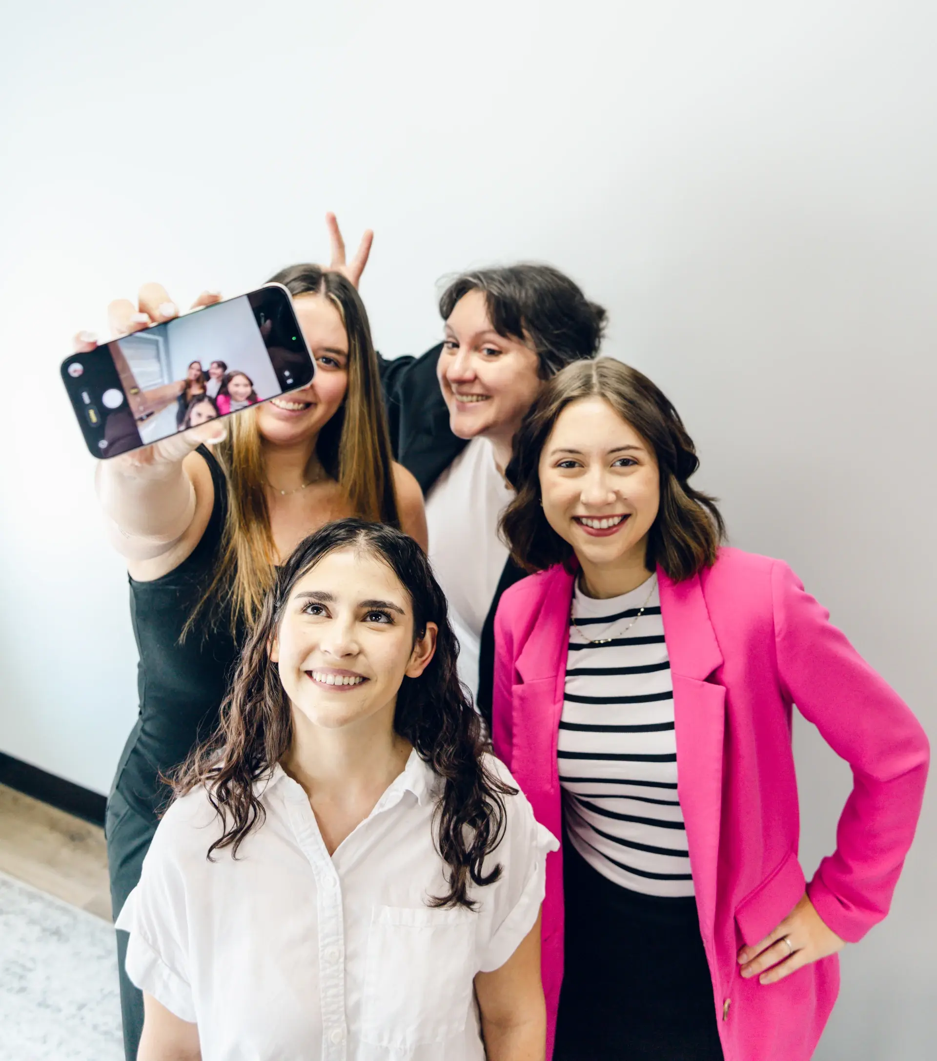 fierce social media team taking selfie
