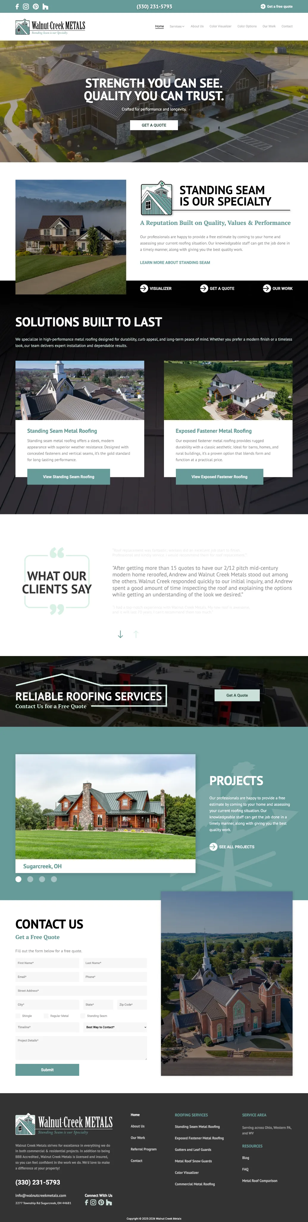 walnut creek metals homepage